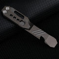 Titanium alloy TC4 multi-function crowbar with screwdriver and bottle opener, stone wash finish, compact EDC tool