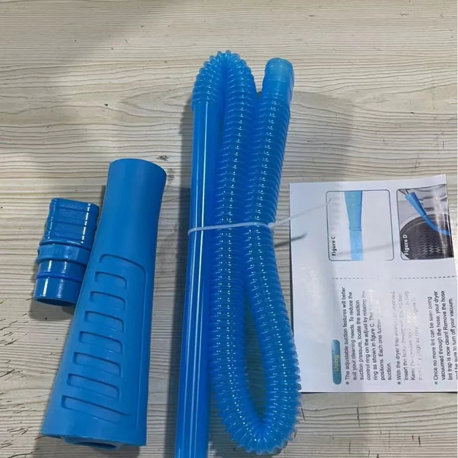 Blue 114cm suction pipe vacuum attachment with round head for washing machine dust cleaning