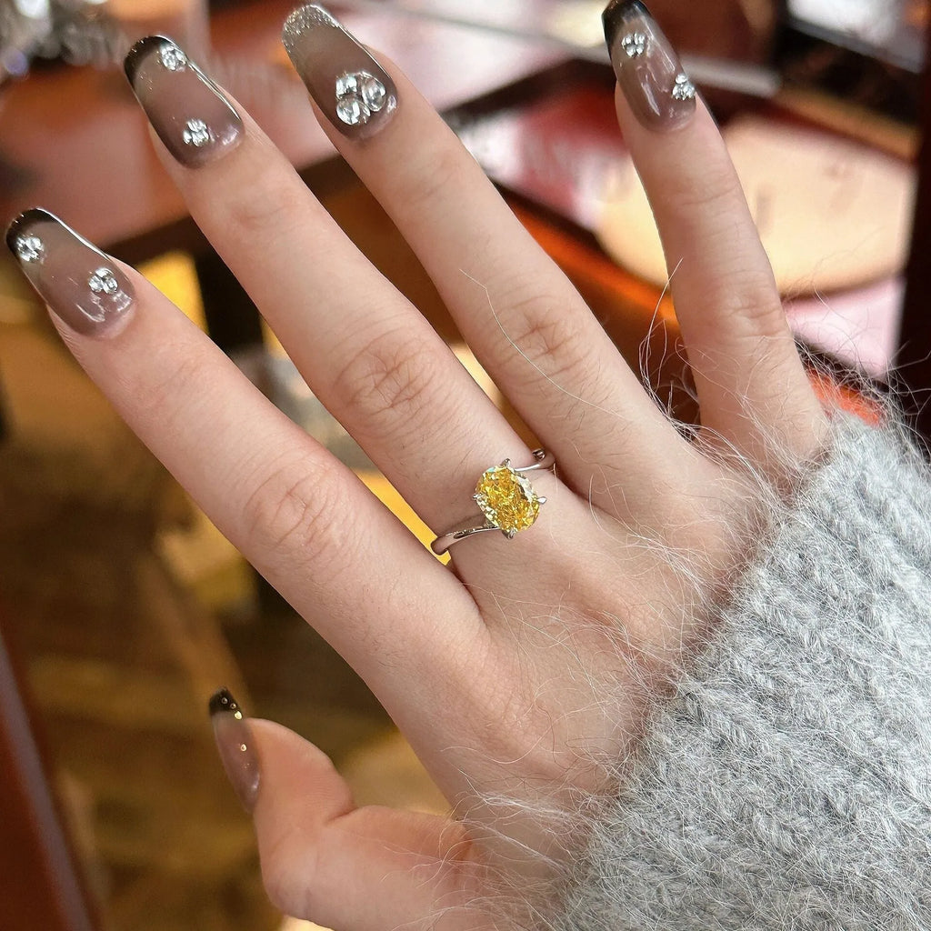 Women's yellow rock sugar ring made of copper with Seiko finish, multiple sizes available