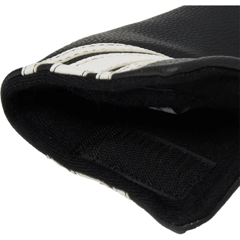 Black PU leather golf club head cover case with included push rod sleeve