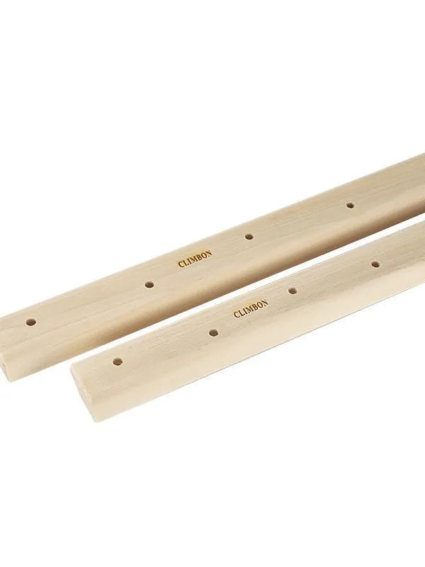 Set of three solid wooden fingerboards for grip strength training, shown in different lengths