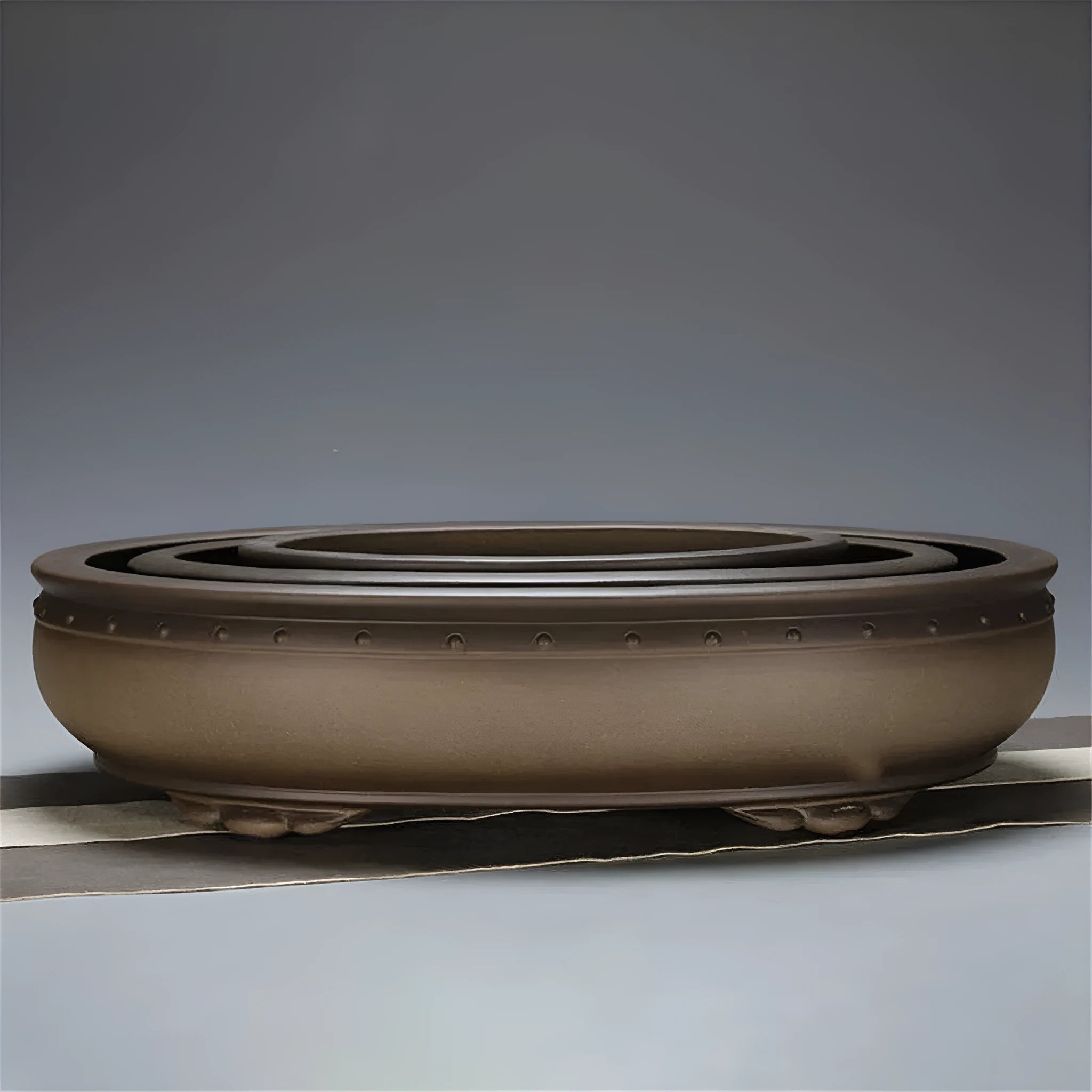 Purple sand oval retro extra-large flowerpot boccaro ware 33.5x27x5x7.9cm