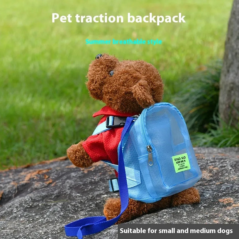 Breathable polyester dog backpack portable storage bag in multiple colours