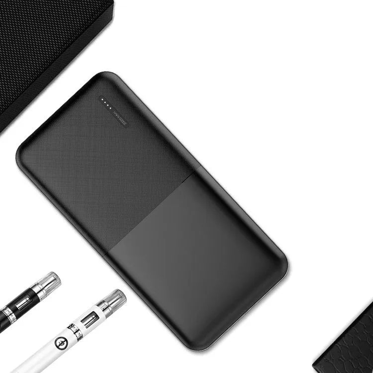 Large capacity 20000 mAh black power bank with polymer battery and multi-port output