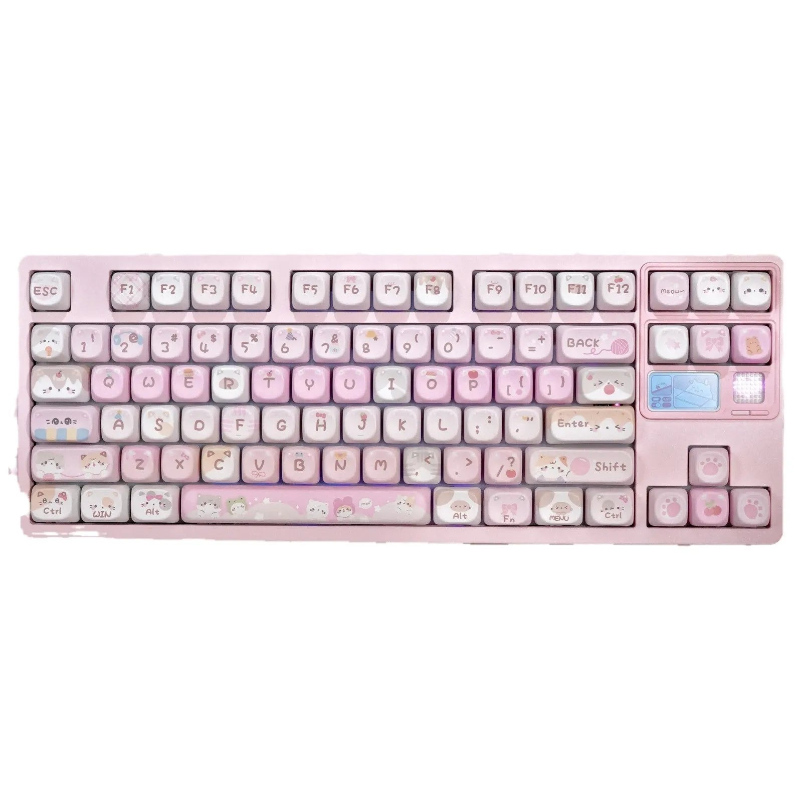 Pink cartoon design MOA height mechanical keyboard keycaps with five-sided sublimation printing