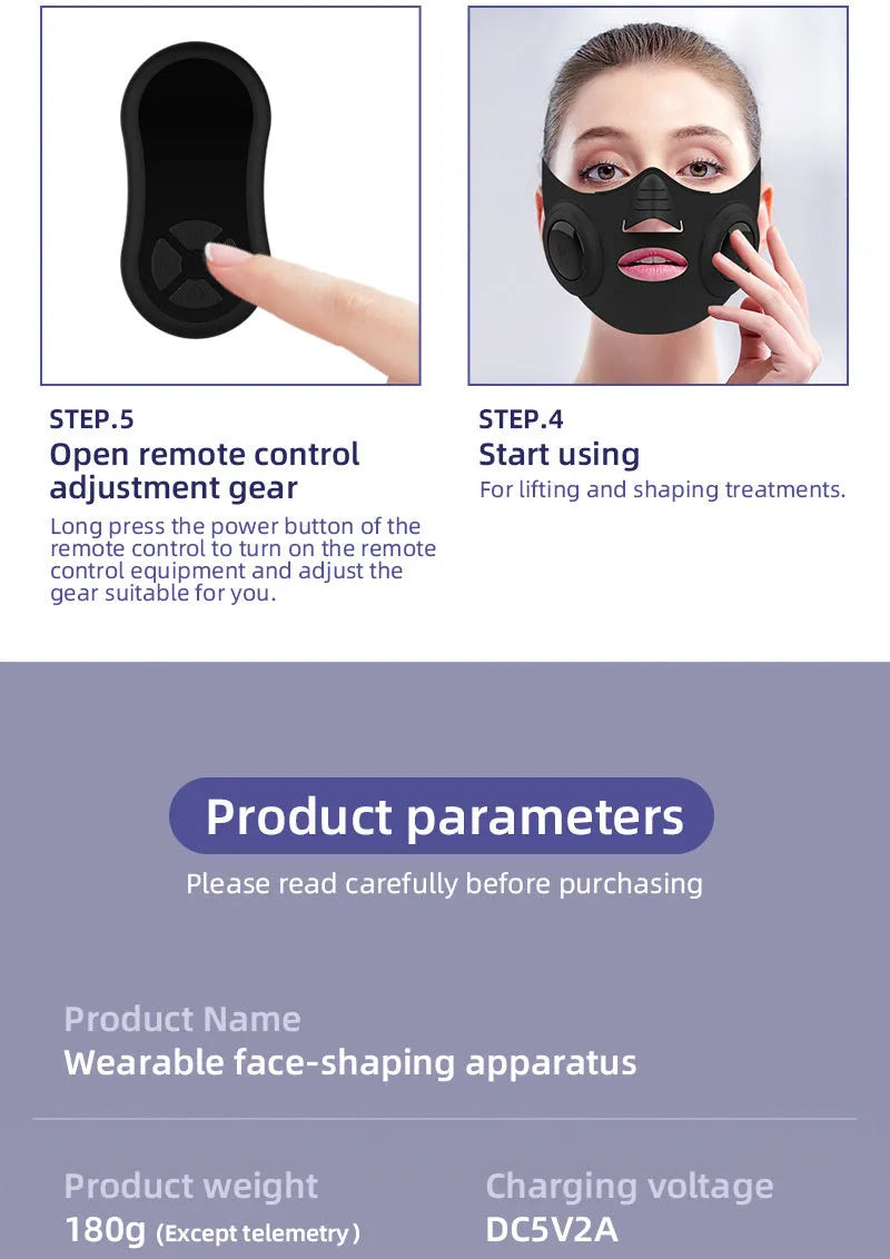 Black handheld photon LED beauty device with a connected mask for facial light therapy.
