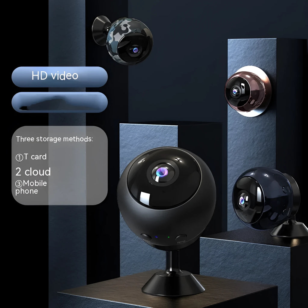 1080p wireless Wi-Fi indoor surveillance camera with 3.6mm lens on white background