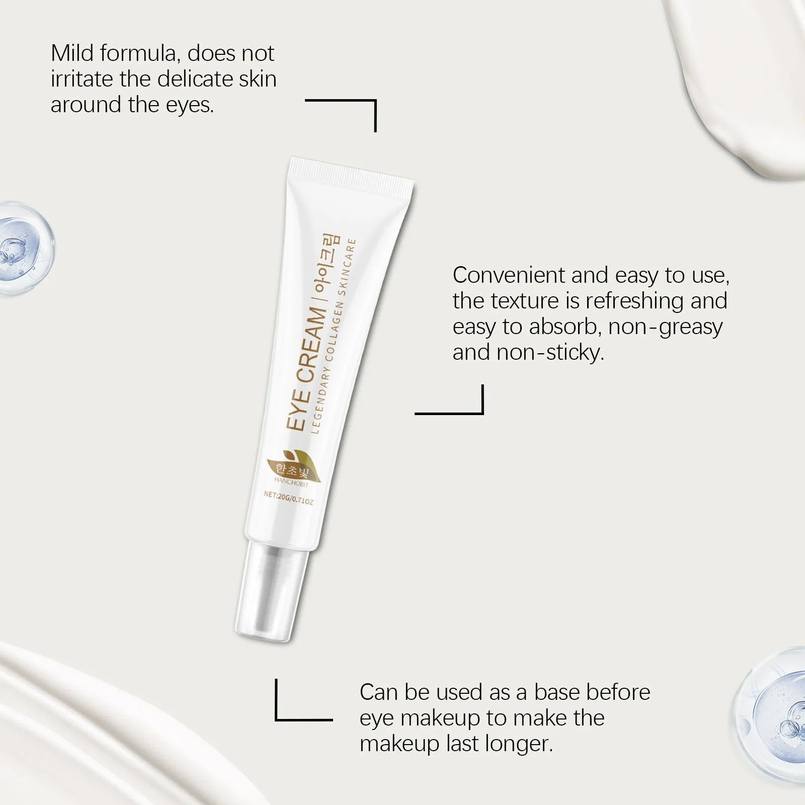 Collagen eye cream 20g with hyaluronic acid for firming and hydration