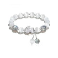 Natural black agate crystal bracelet 10mm wave shape couple style black agate gray