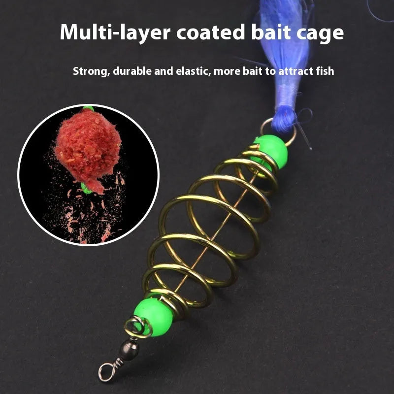 Hand throw fishing net with spring hook and sticky nylon mesh in multiple sizes from 1.5cm to 6.5cm