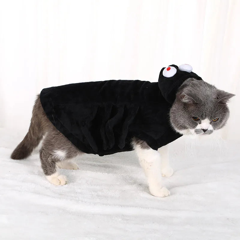 Halloween spider style polyester pet costume for dogs and cats, front view