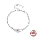 Women's 925 sterling silver heart bracelet with adjustable chain and 6mm pendant in colour BSB152
