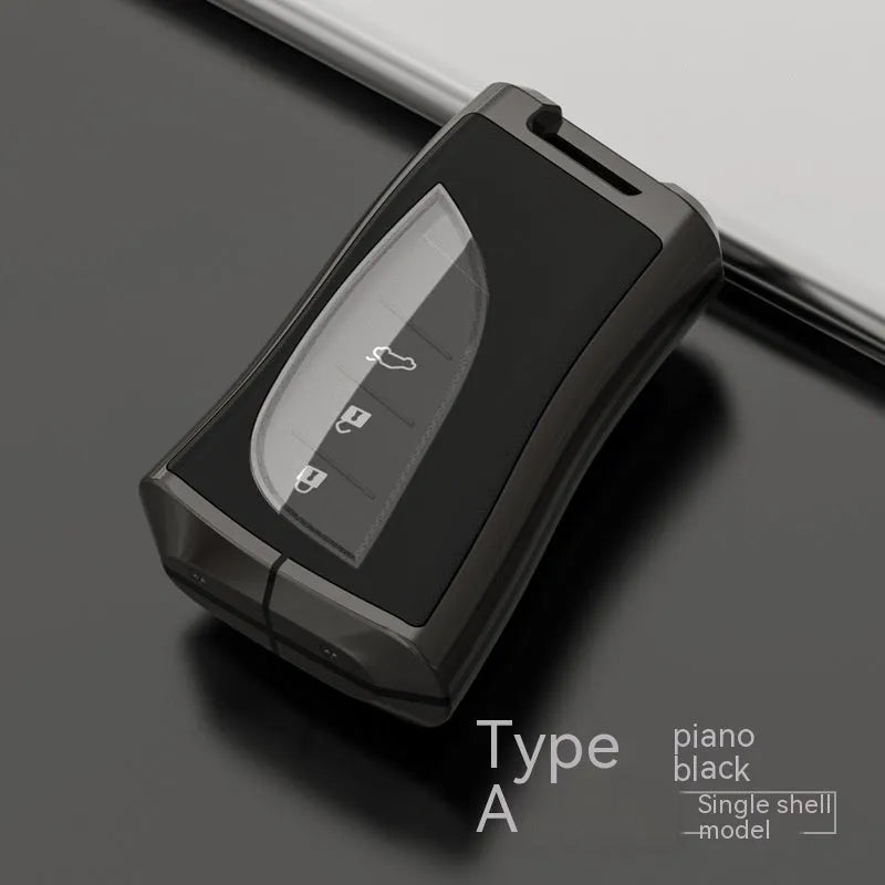 Zinc alloy and TPU Lexus A series key case cover in black with belt buckle attachment