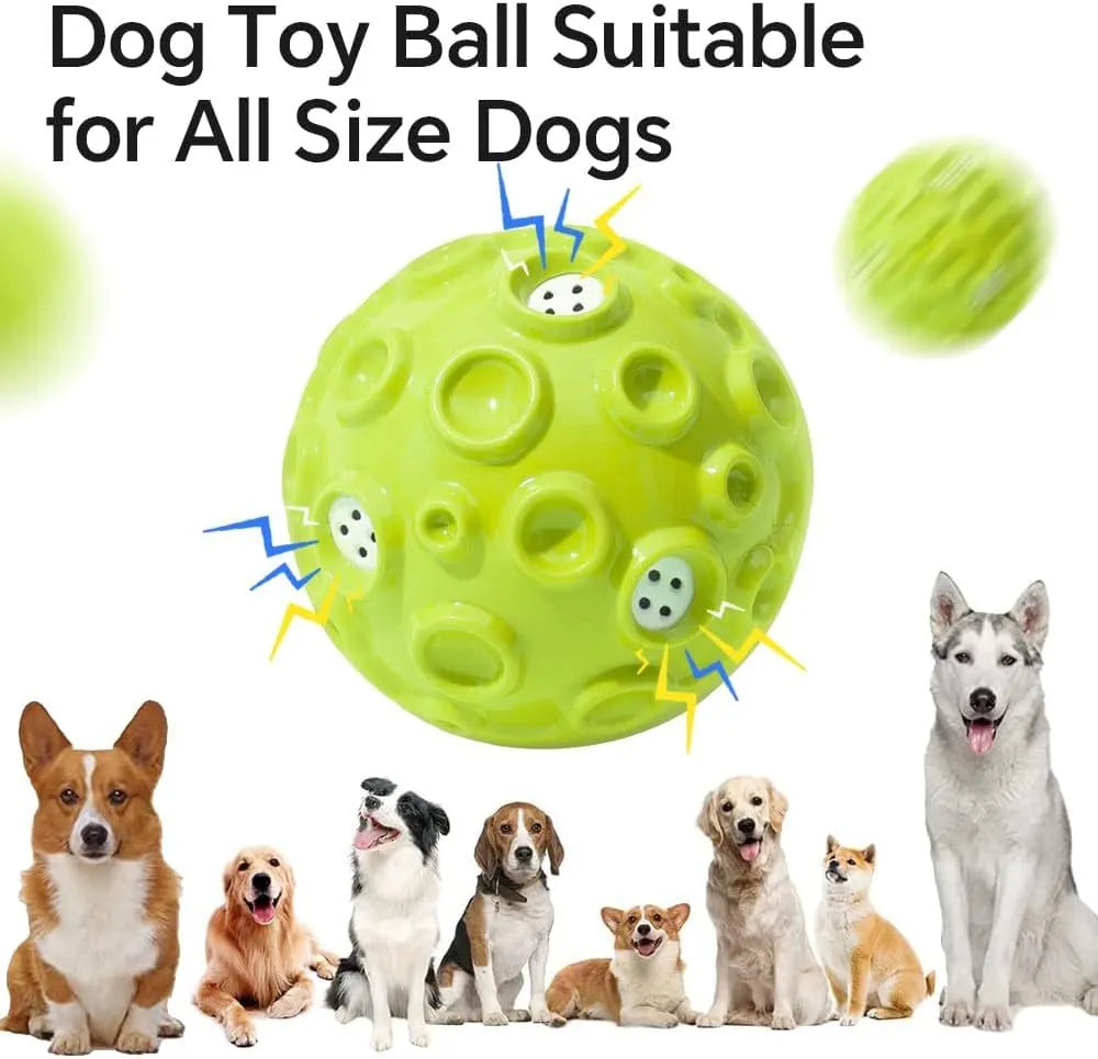 Durable rubber dog ball toy with textured surface for aggressive chewers and teeth cleaning.