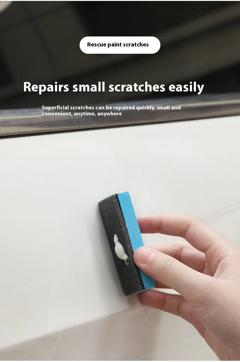 Car repair wax kit with scratch removal polish, brightening wax, and frosted sponge mop for vehicle paint correction