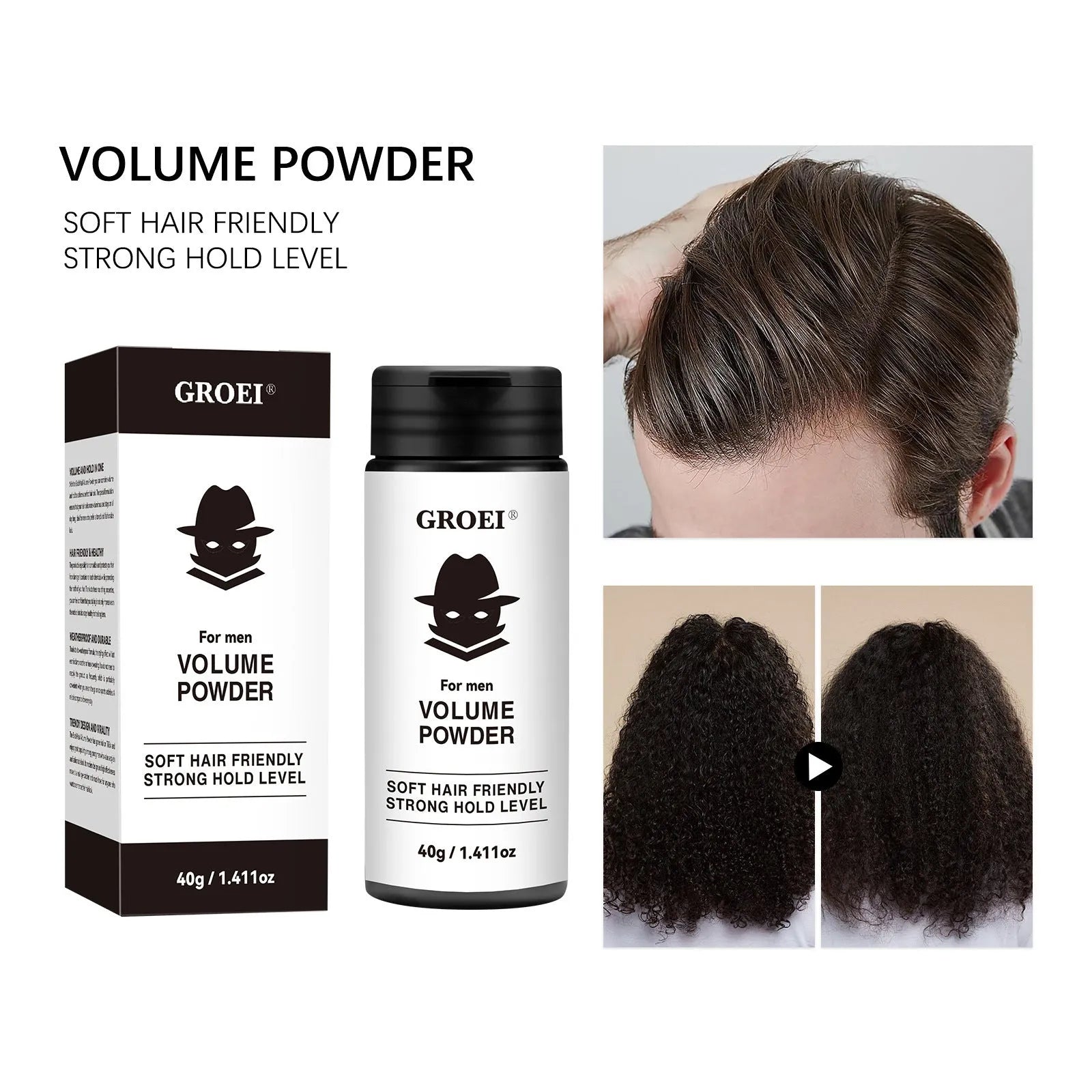 Hair styling powder 40g disposable oil control fluffy setting powder in silver pack