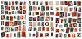 Set of cute style English letter A B C D E and weekly word decoration stickers.
