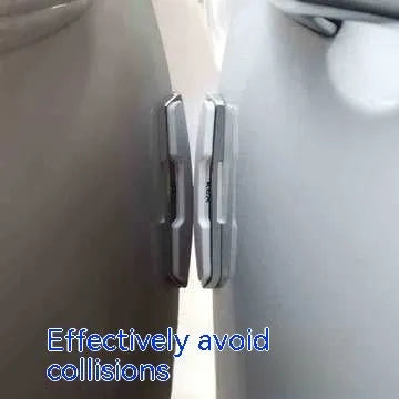 Set of four black plastic silicone car door bumper strips measuring 9.5x2 cm for anti collision protection