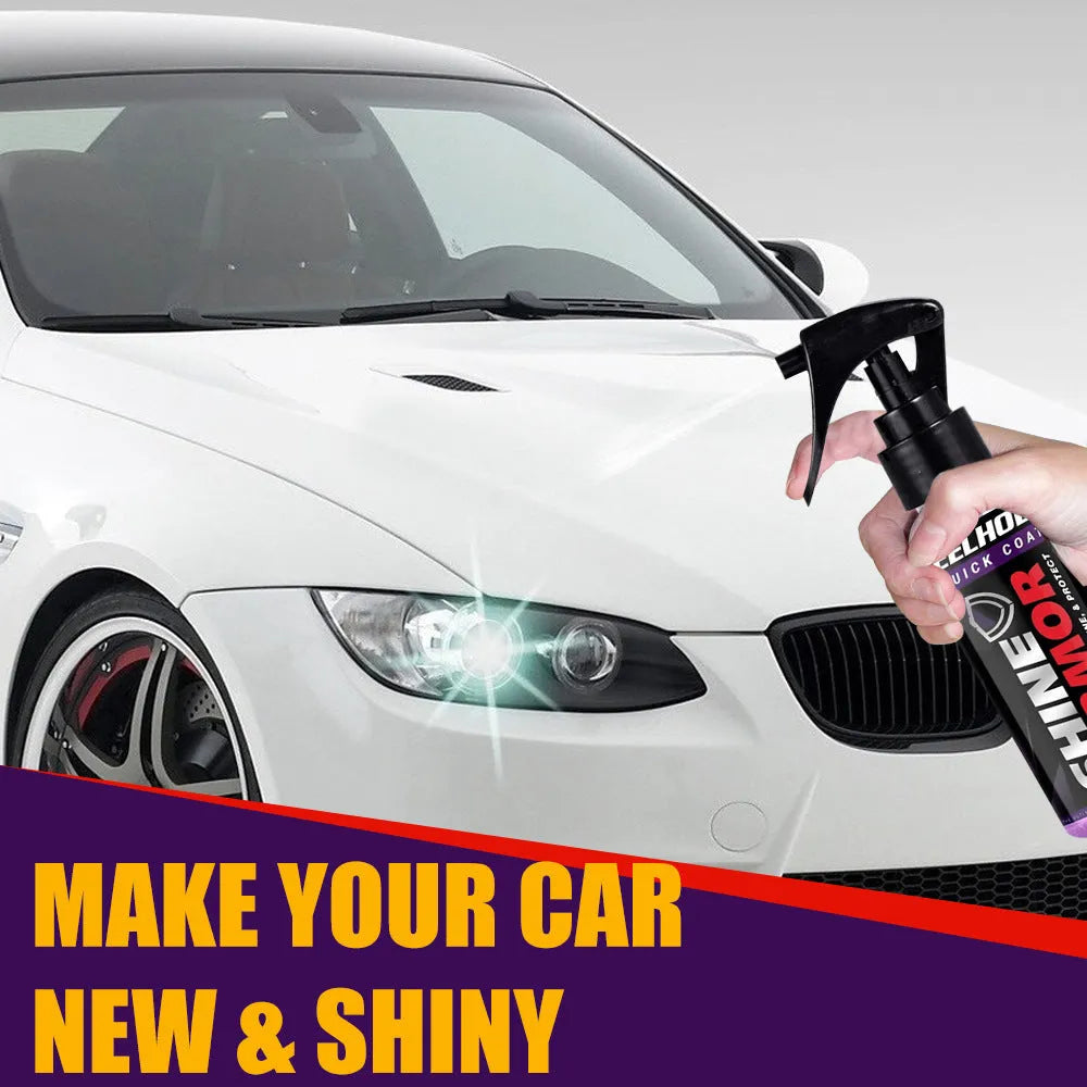 Purple nano car coating spray bottle for hand application to vehicle exterior surfaces