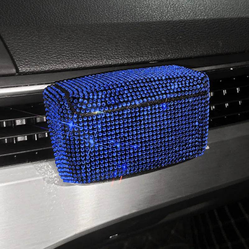 Creative Covered Air Outlet Car Ashtray Plastic Full Diamond Series 10x7x5cm colourful diamond colour