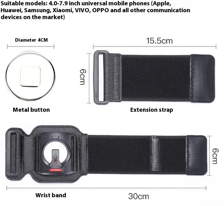 Unisex sports mobile phone holder with wrist strap and armband options for 4-7 inch phones