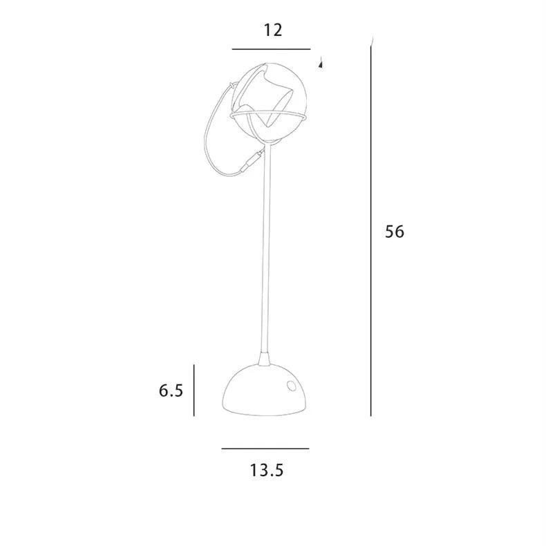 Glass lampshade desk lamp with touch dimmer switch and LED light source on wooden table