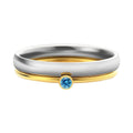 December birthstone engraved titanium steel ring with geometric design and electroplated finish