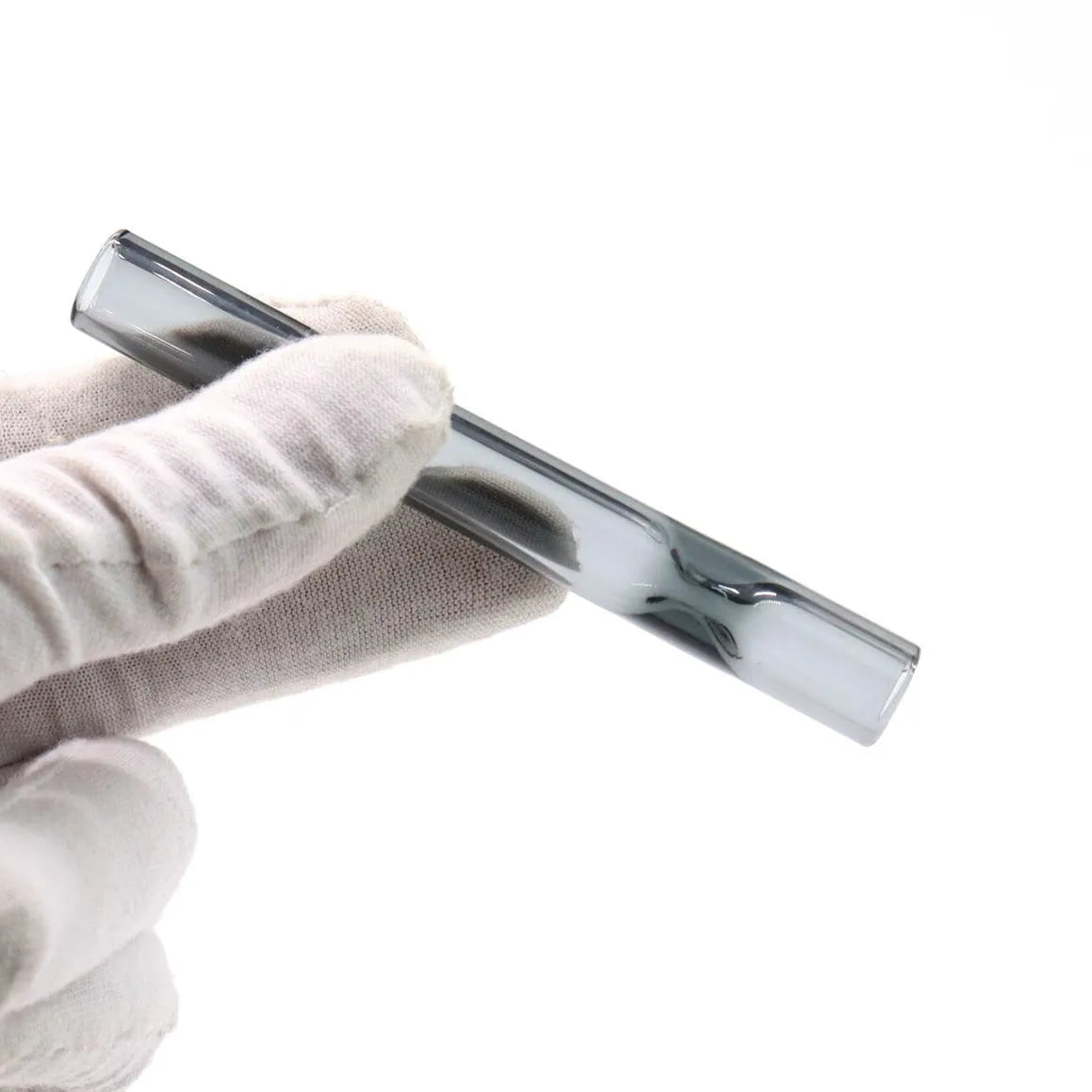 Telescopic glass smoke pipe with clear straight suction nozzle in transparent style
