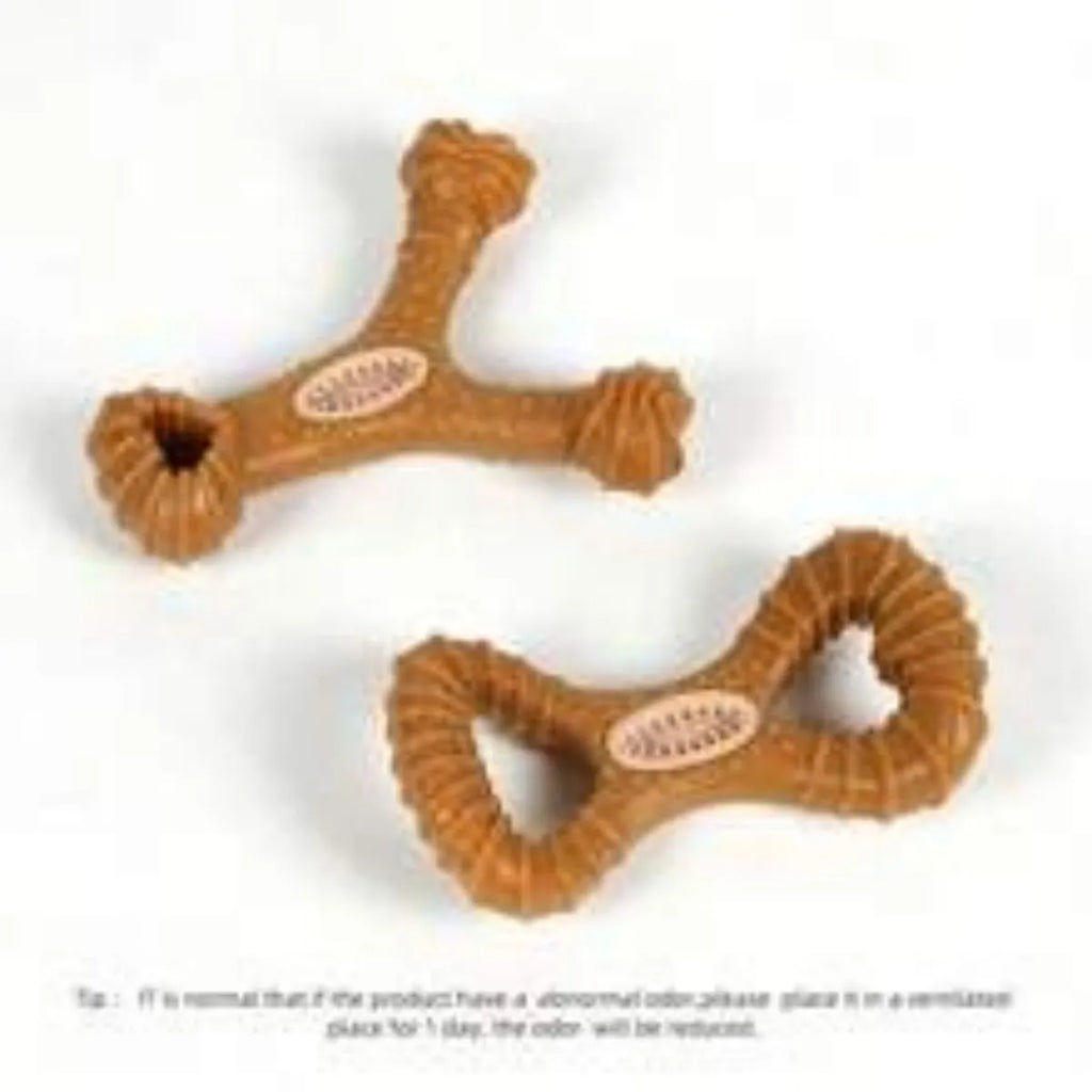 Durable Y-shape and 8-shape dog chew bone toy for teeth cleaning and play