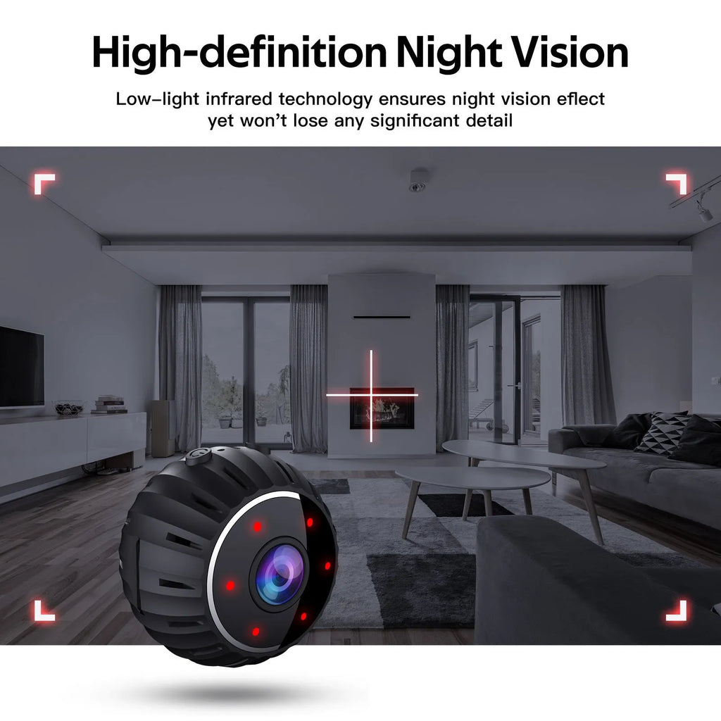 X10 compact infrared night vision sports camera in black, 30 x 23mm ABS body with bracket and accessories