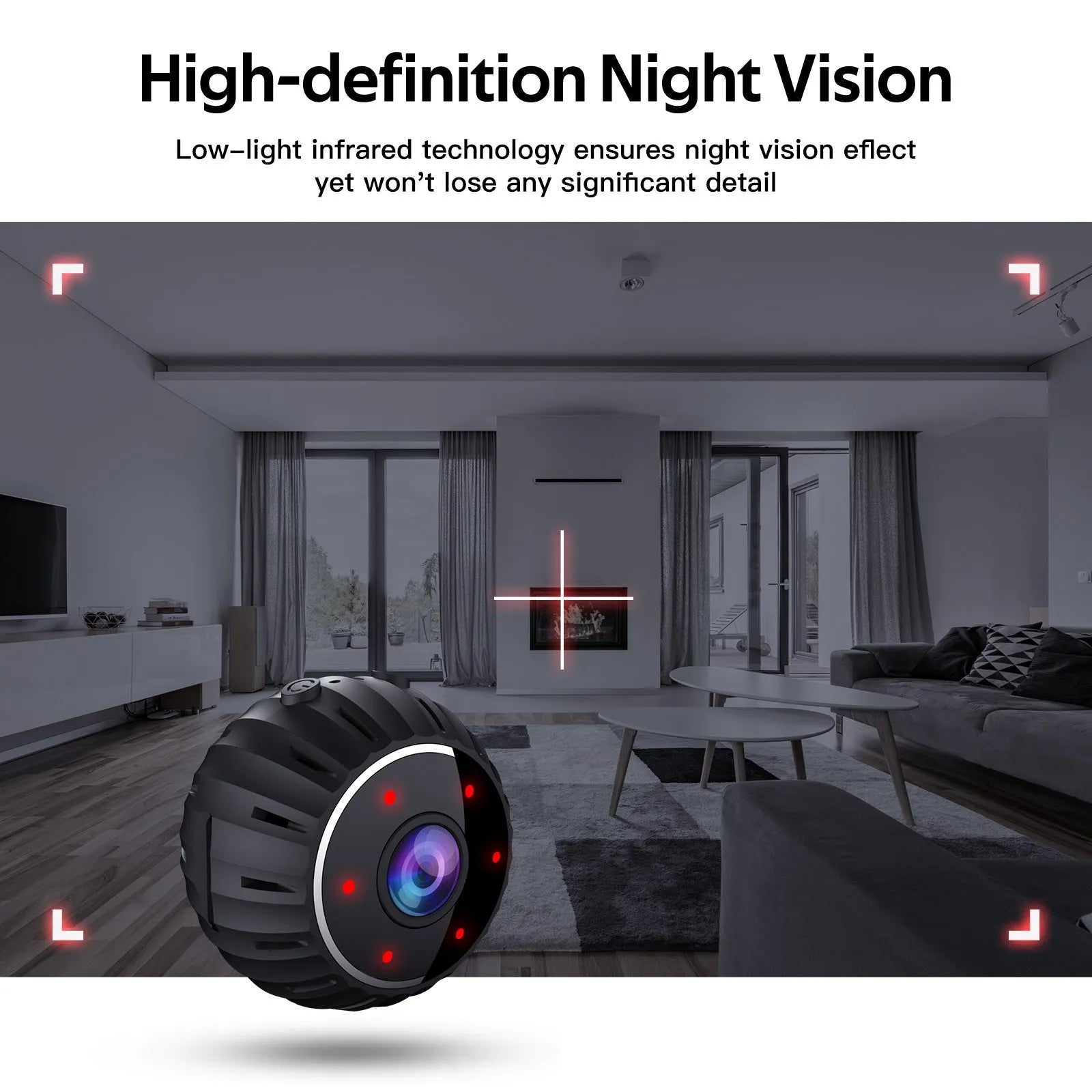 X10 compact infrared night vision sports camera in black, 30 x 23mm ABS body with bracket and accessories