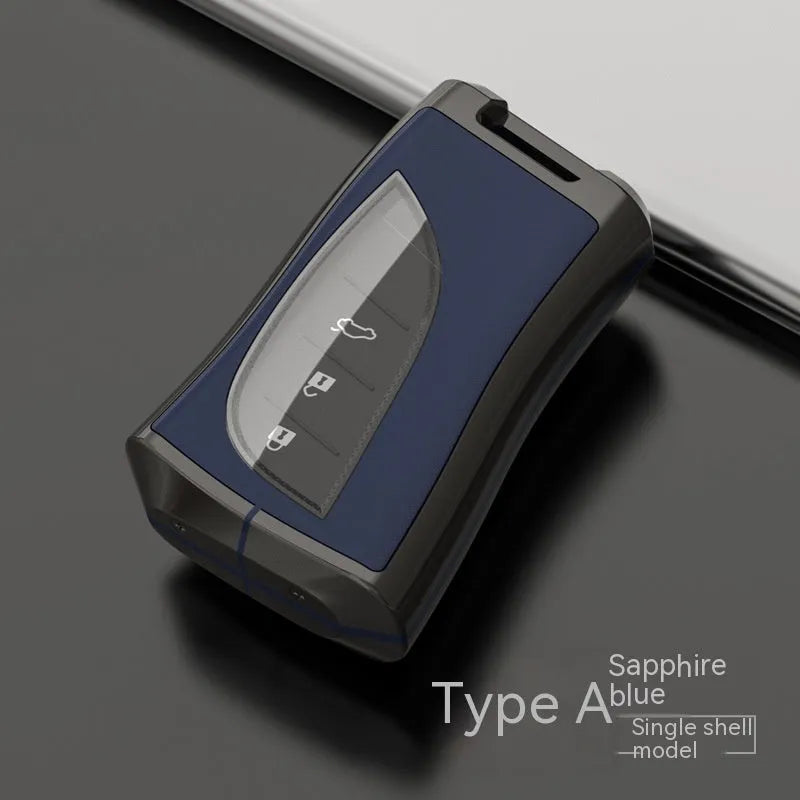 Zinc alloy and TPU Lexus A series key case cover in black with belt buckle attachment