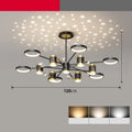 Black 13-head iron pendant smart chandelier with remote control