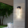 Black stainless steel outdoor LED wall lamp with warm light, IP65 waterproof, for courtyard use