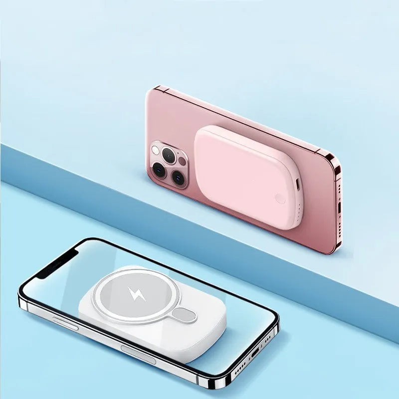 Magsafe magnetic power bank for iPhone wireless charging in multiple colours
