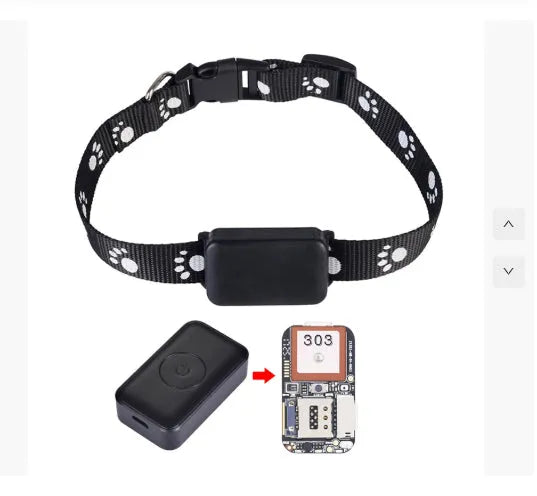 P03 Smart GPS Wireless Pet Tracker in black with ABS casing and 800mAh battery