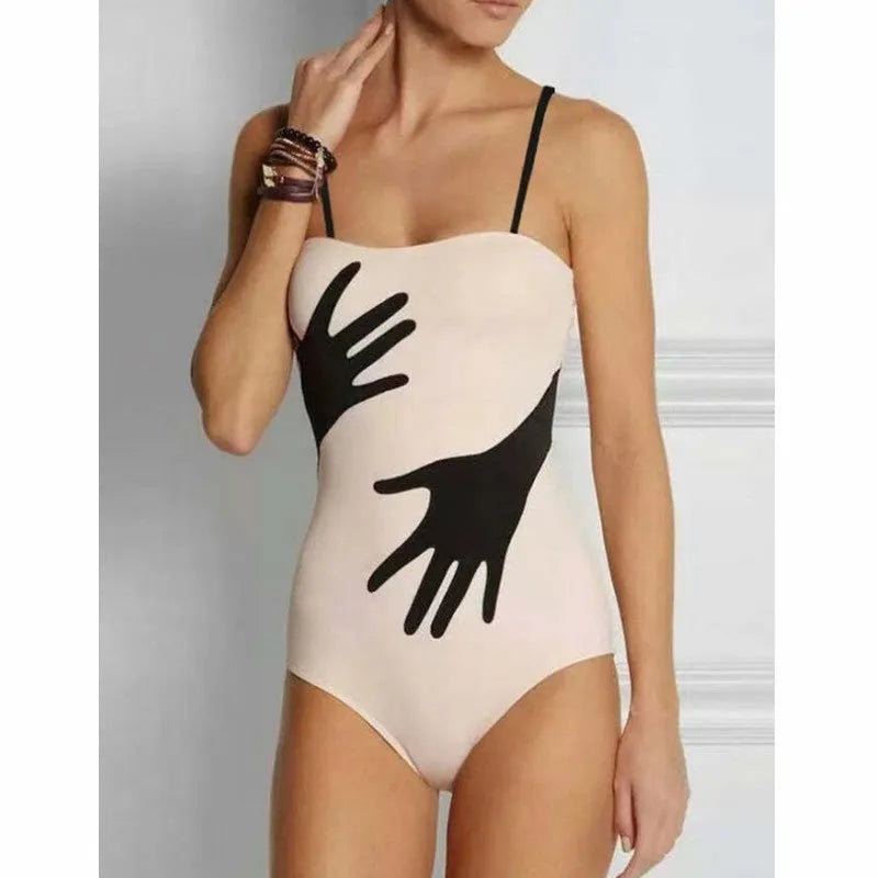 Women's one-piece bikini swimsuit with gauze skirt in multiple sizes