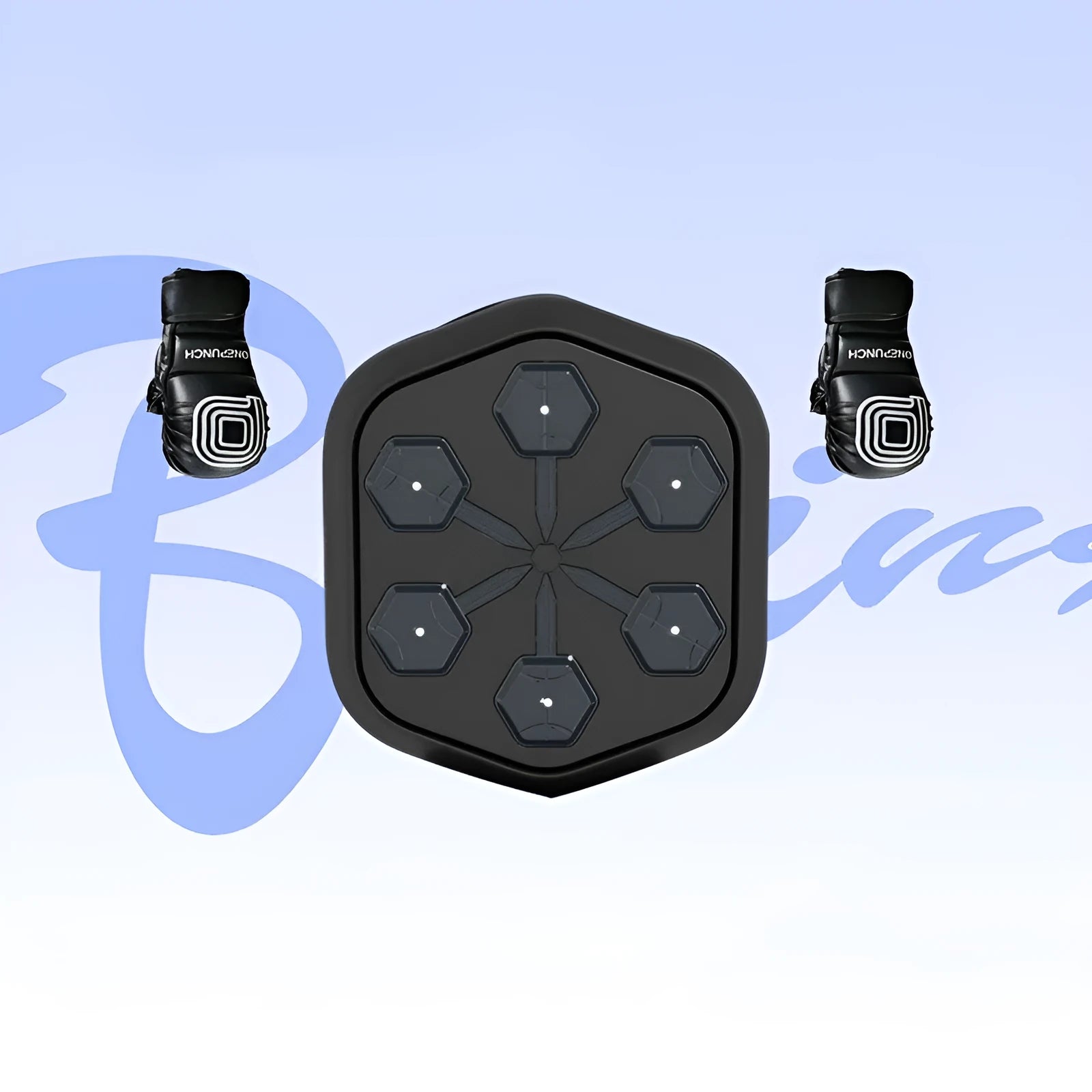 Black smart boxing machine with Bluetooth link and 200kg strike capacity