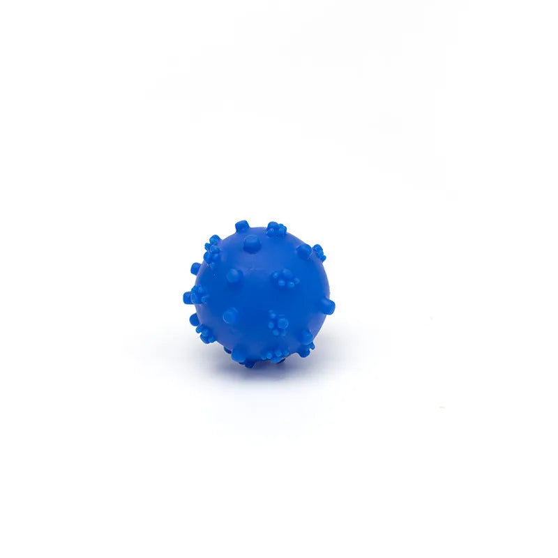 Bright colour spiked dog toy balls with paw print dimples measuring 2 inches for small breed dogs