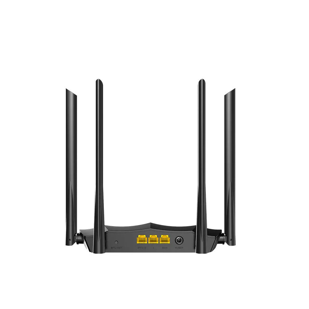 AC8 dual-band wireless gigabit router showing front panel with indicator lights and connection ports