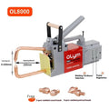 OL8000 double-sided manual spot welding machine with round and pointed heads.